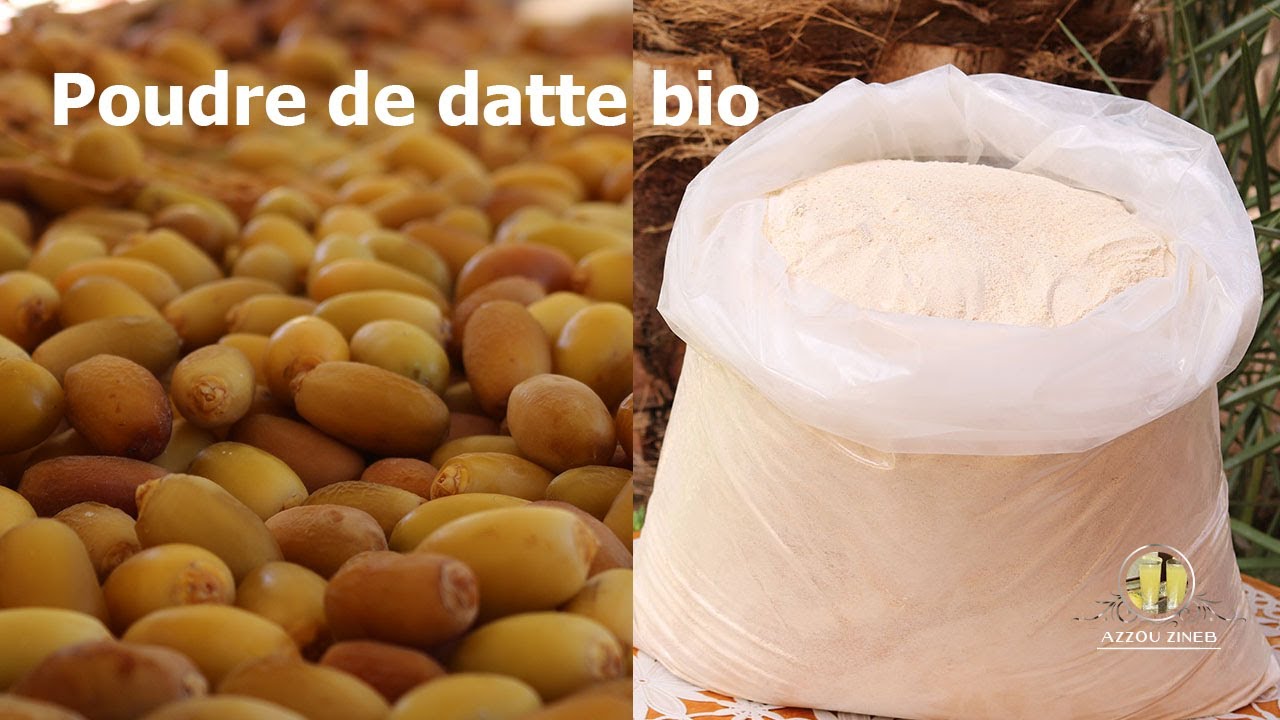 مسحوق أجود التمور الجافة الطبيعية بكل مراحلها محلي  صحي و آمن بدون اضافات  Poudre de datte séché Bio
