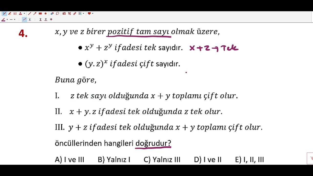 ÖSYM TADINDA TEK - ÇİFT SORUSU 2