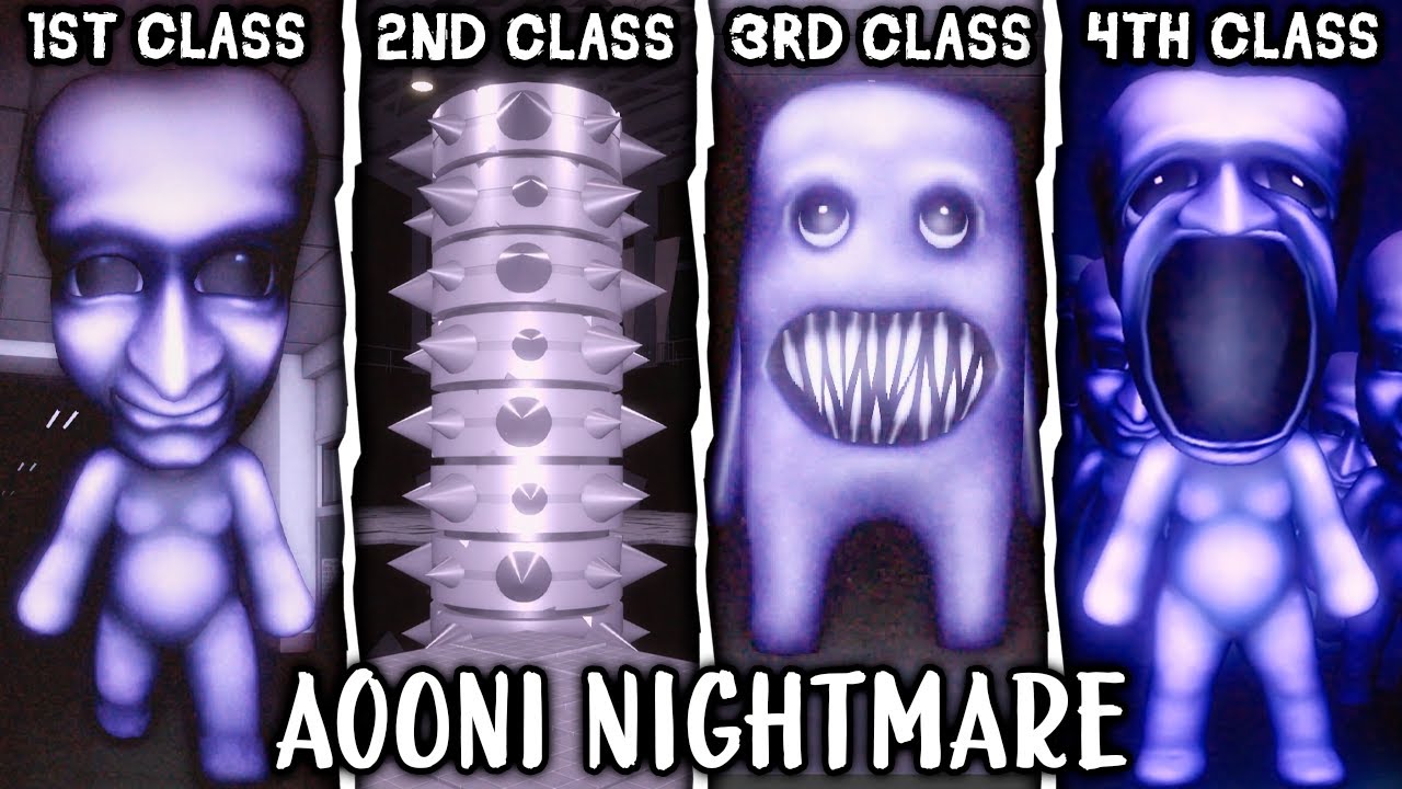 AOONI Nightmare: Classes 1 to 4 - Full Walkthrough | Roblox
