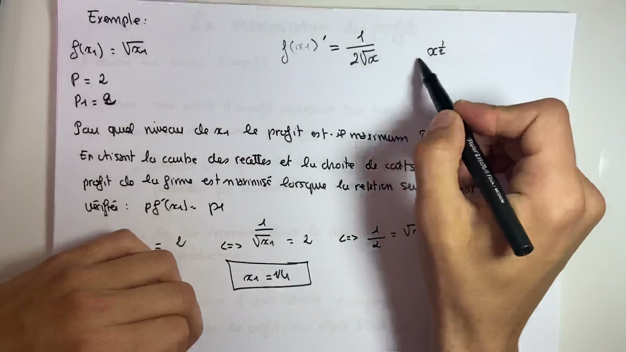 La maximisation du profit avec les courbes de recettes et les droites de coûts - microéconomie S2