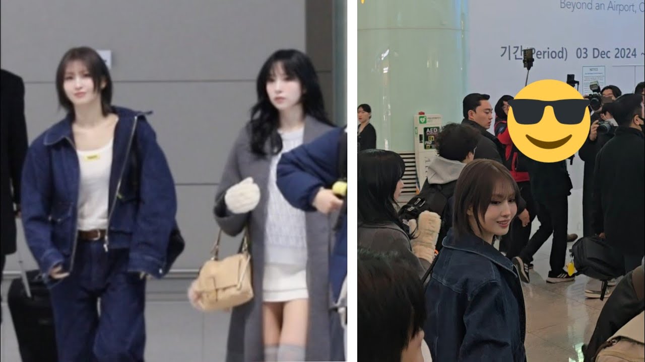 Behind Twice Mina and Momo at Incheon Airport 250224