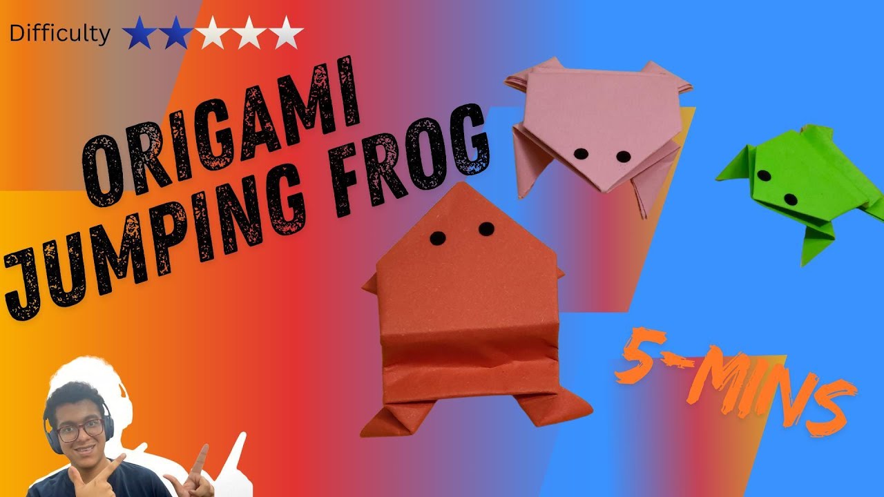 How to Make a Jumping Origami Frog 🐸 | Fun Paper Toy for Kids!#easyorigami #origami #tutorial