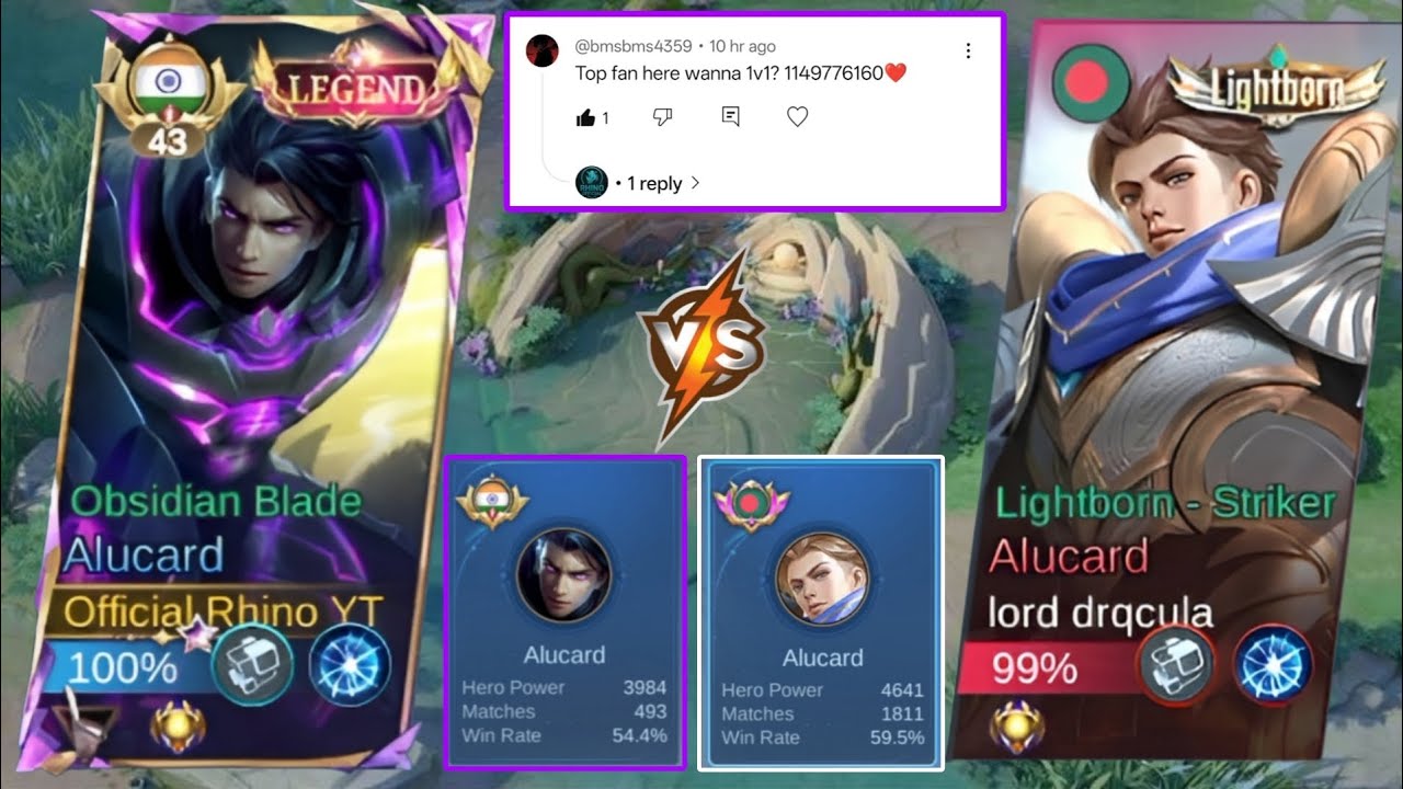 1 VS 1 !! ALUCARD VS ALUCARD !! OPEN CHALLENGE WITH RANDOM YOUTUBER !! ALUCARD BEST' BUILD MLBB !!