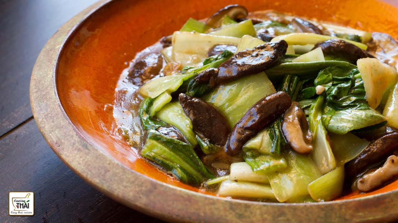 Receta vegetariana : Salteado de Pak choi con setas shitake