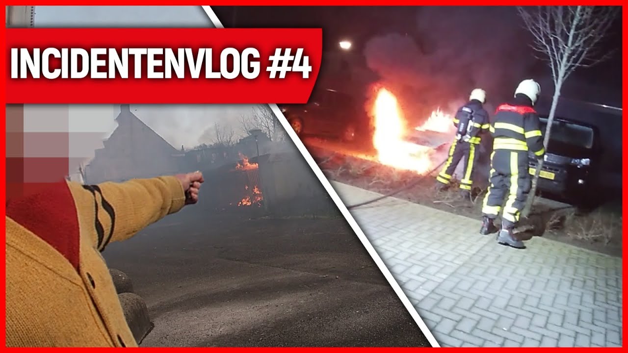 Autobrand, gaslek, liftopsluiting & buitenbrand | Brandweervloggers Rick & Richard| Incidentenvlog#4
