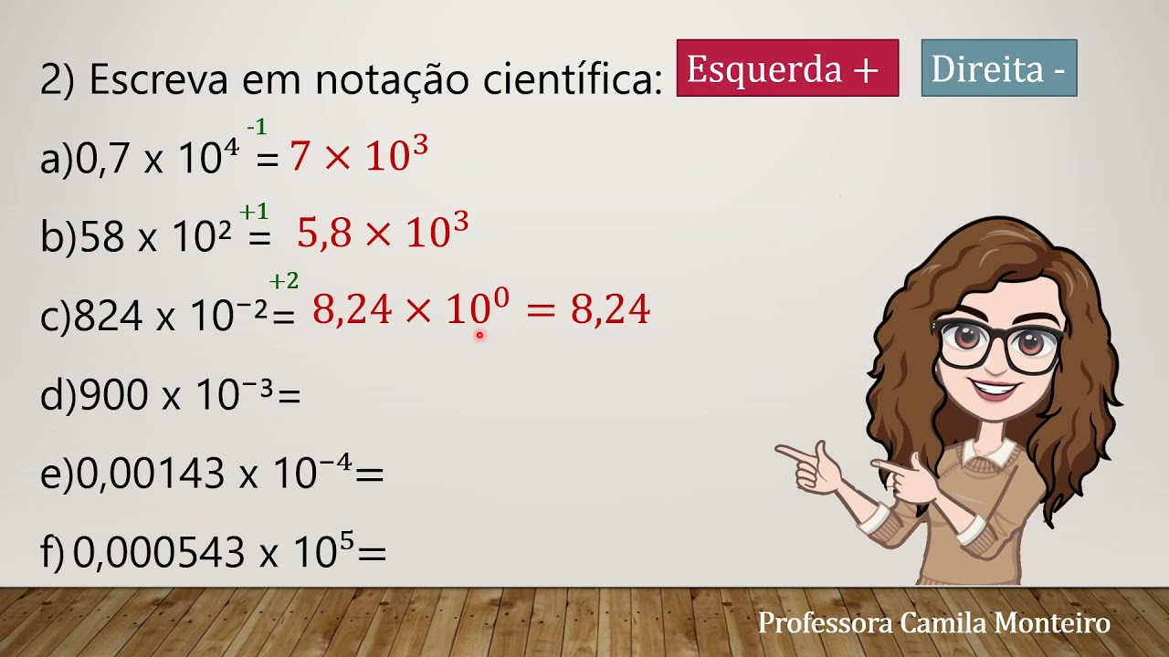 Notação científica - Exercícios Resolvidos - Profª Camila Monteiro