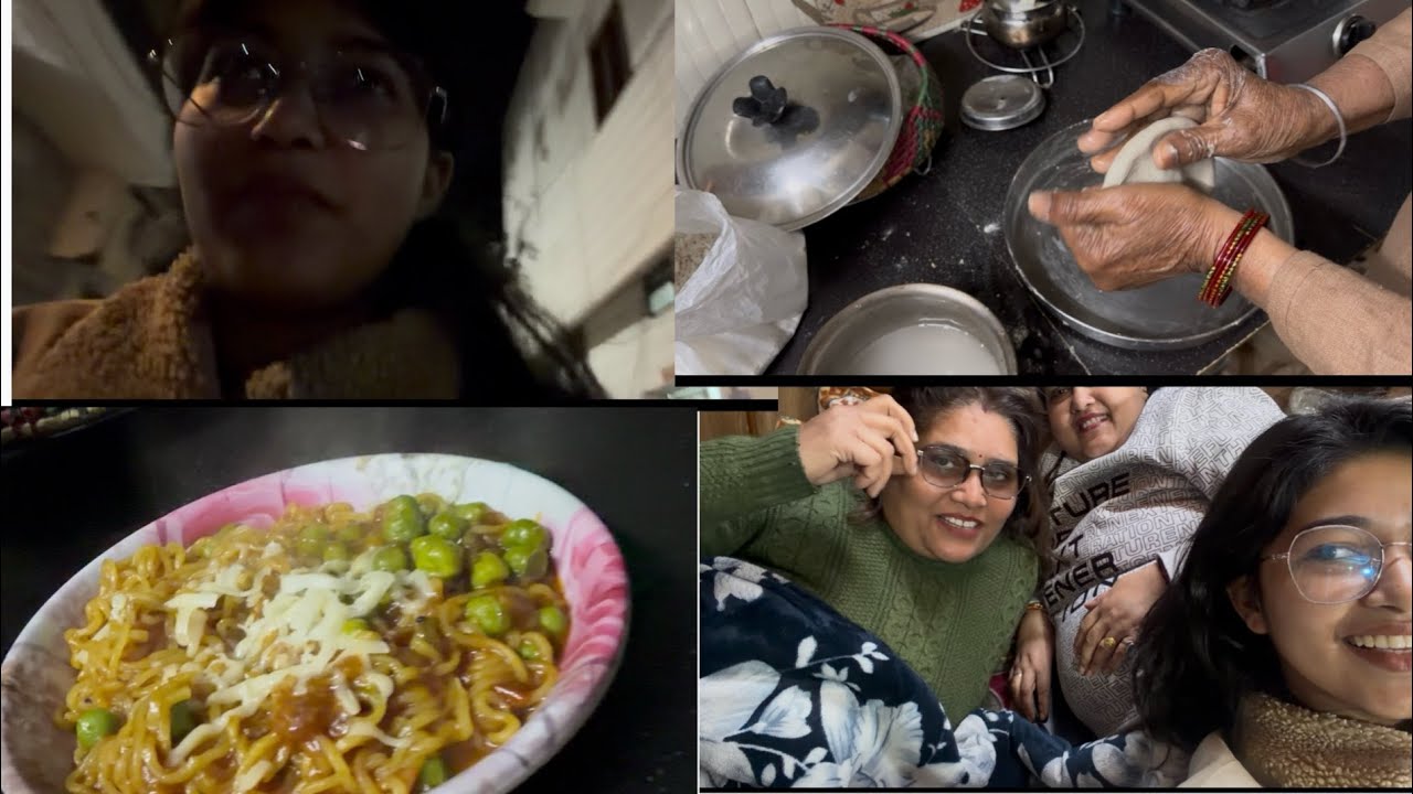late night masti with masi and eating maggi🤣😀🍜🧿 