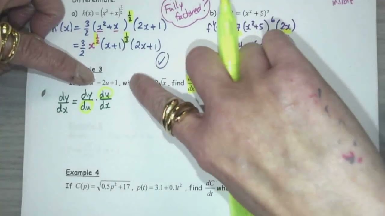 Calculus MCV4U1 2.5 Derivatives of Composite Functions Part 2