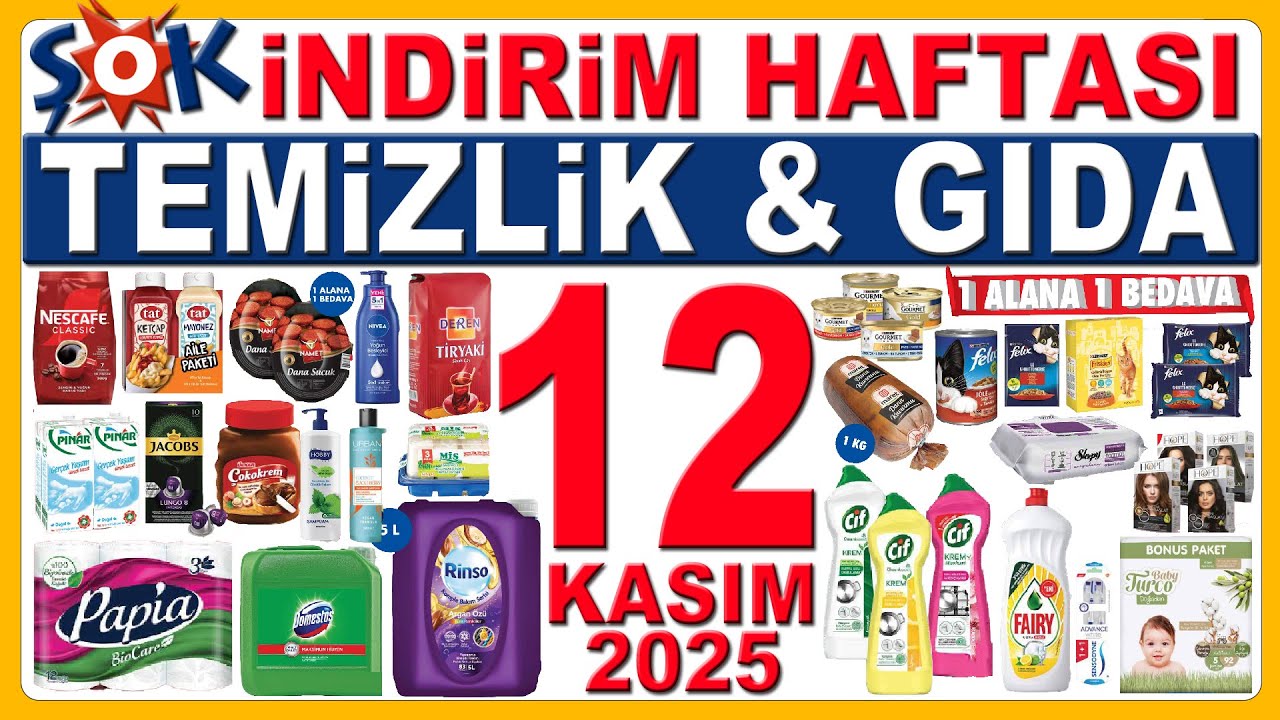 ŞOK MARKET İNDİRİMLERİ BU HAFTA | ŞOK 12 KASIM 2025 İNDİRİM KATALOĞU | TEMİZLİK GIDA &Uuml;R&Uuml;NLERİ | ŞOK