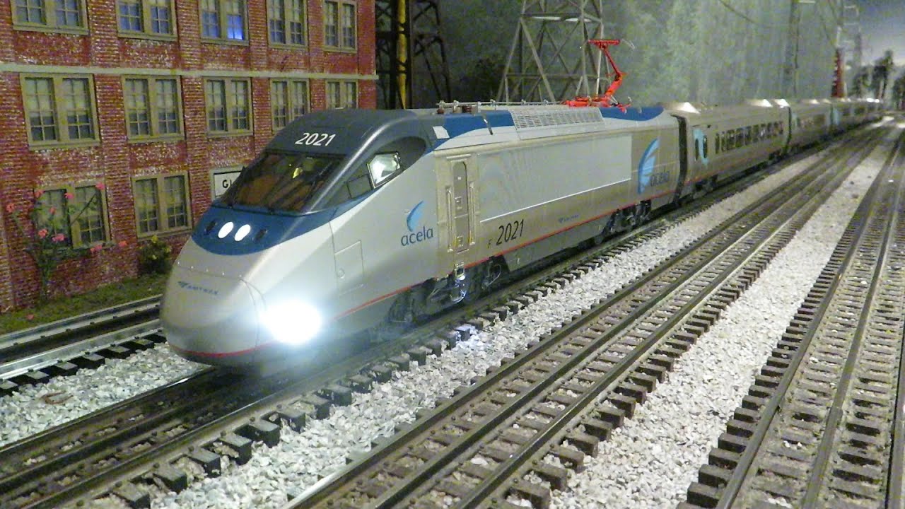 San Diego 3 Railers Lionel Amtrak Acela train action; April 30th, 2022