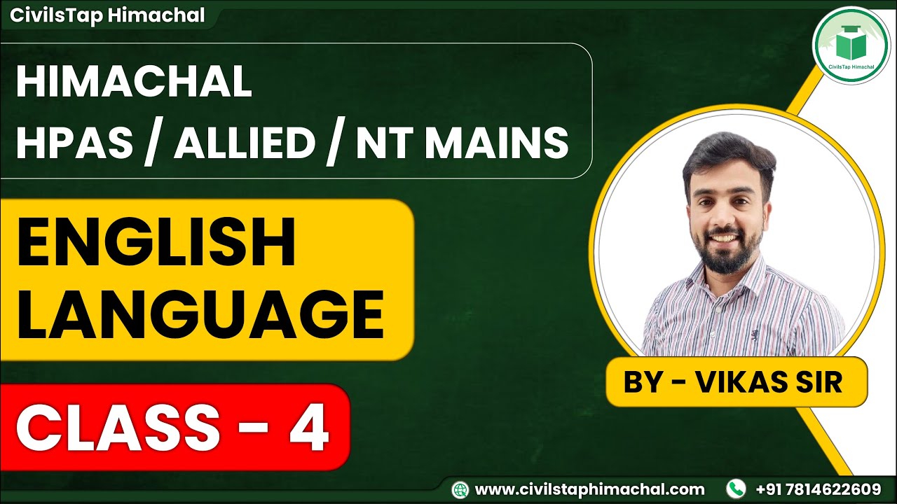 HPAS/Allied/NT Mains | English Languages | Lecture - 4 | Civilstap Himachal