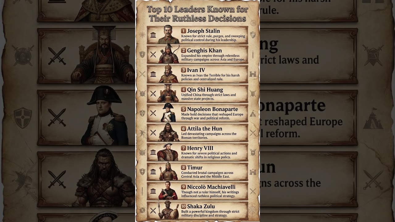 Top 10 Leaders Known for Their Ruthless Decisions