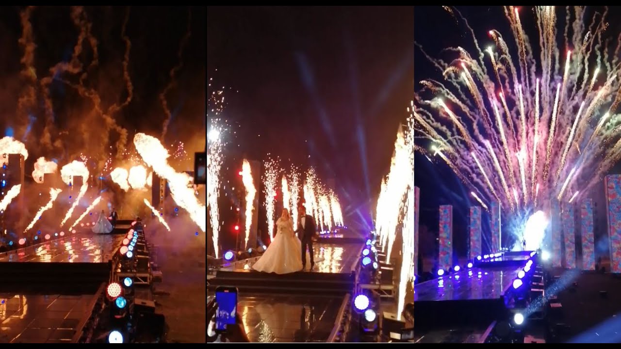 حفل زفاف اسطورى فرح احمد عصام الالعاب النارية تفوق احتفال برج خليفة
