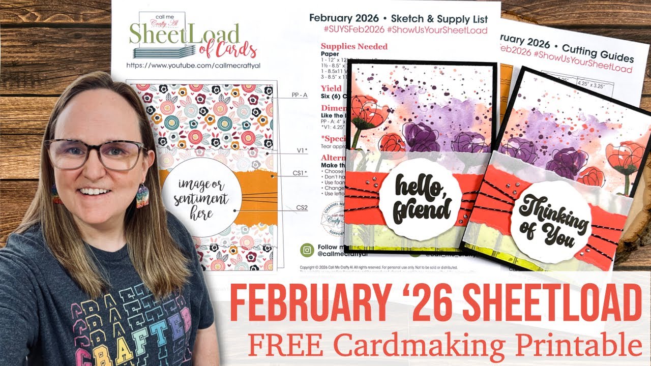 FREE Cardmaking Printable! February 2026 SheetLoad of Cards