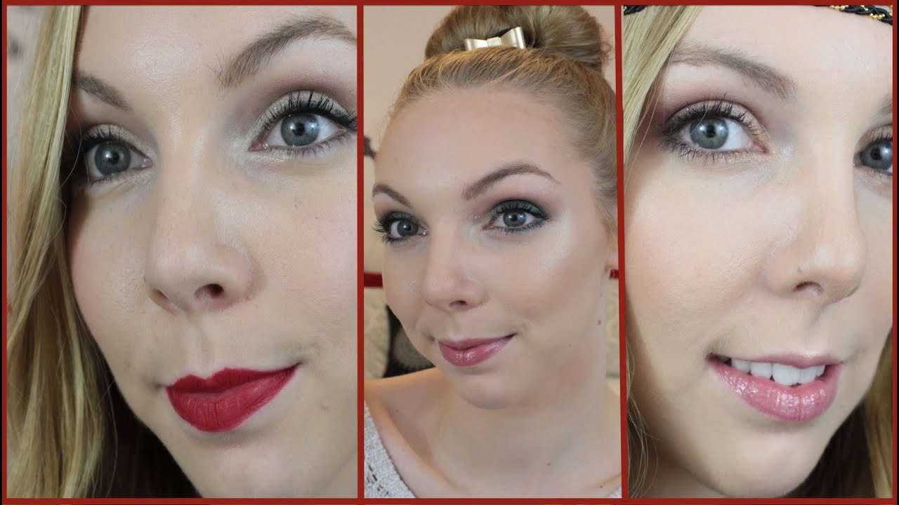 3 maquillages & 3 Coiffures pour les Fêtes - Tutoriel