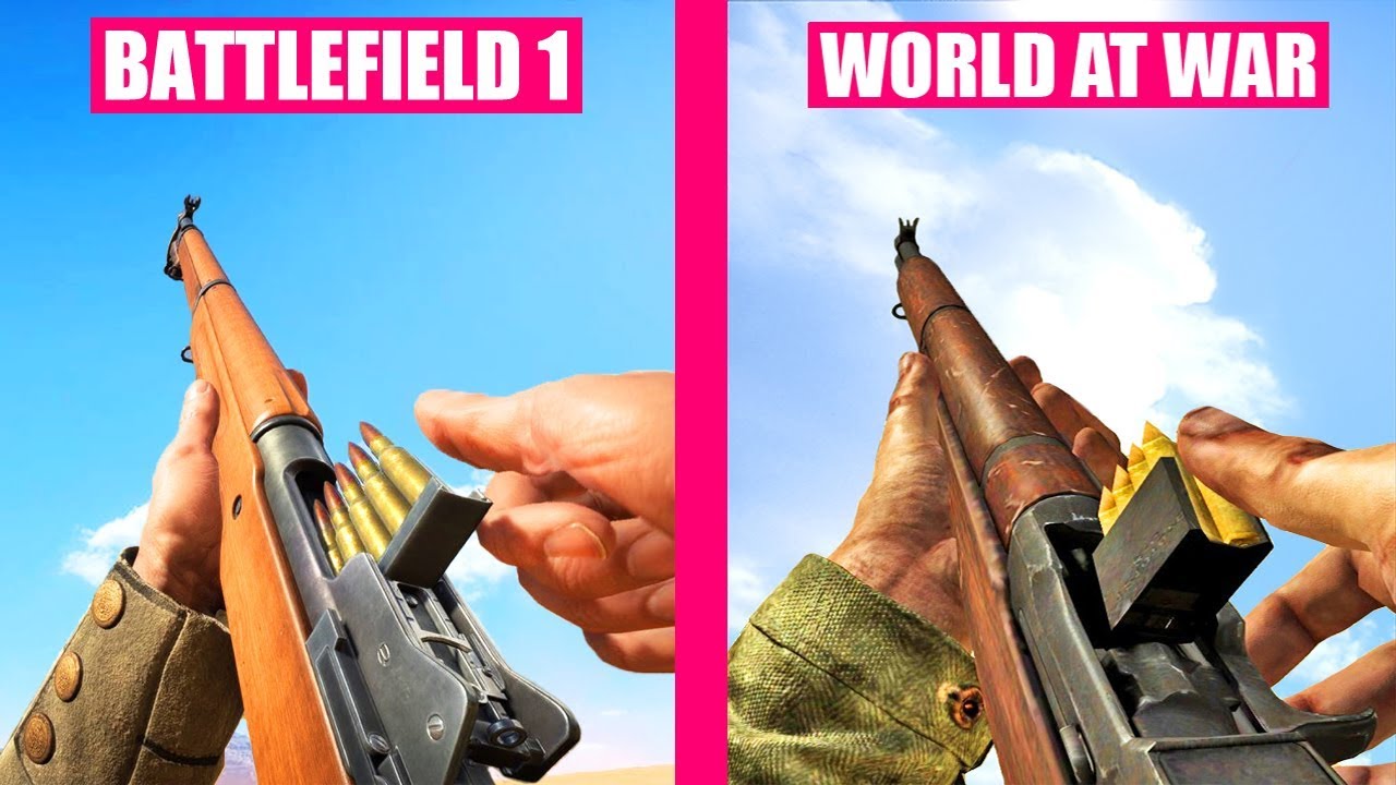 BATTLEFIELD 1 vs Call of Duty World At War - Weapons Comparison