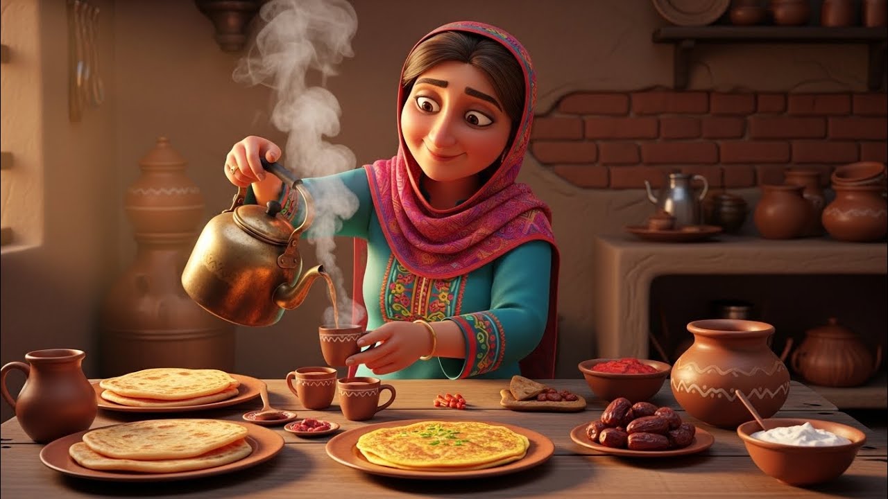 Amma ke haath ki Sehri — Desi Ghee ke Parathon ki Khushboo 🌙 | Animated Cartoon|