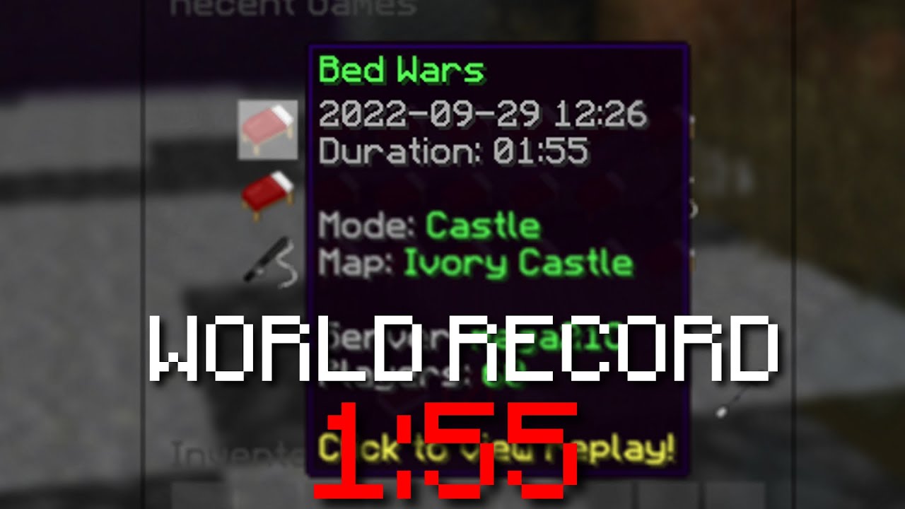 1:55 WORLD RECORD | 40v40 Castle Bedwars #2 World Record