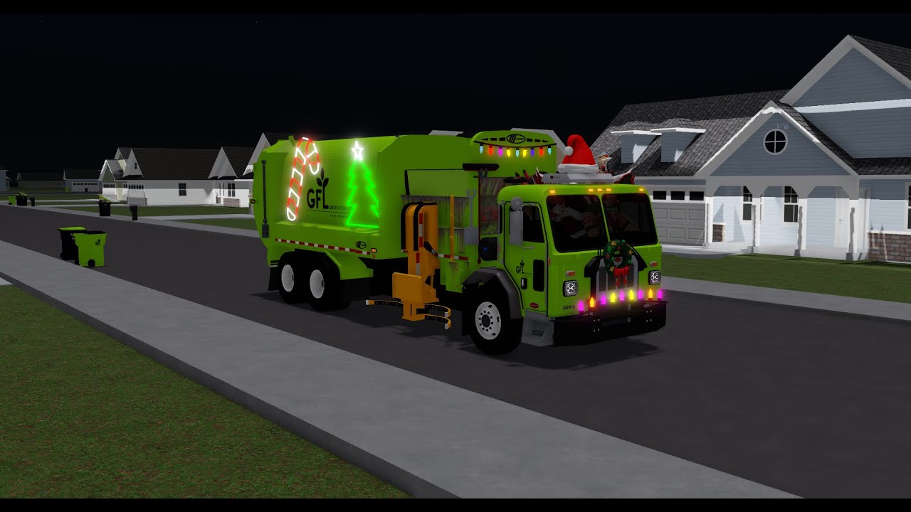 Roblox GFL Enviromental Peterbilt 520 Labrie Automizer On recycling doing the entire map