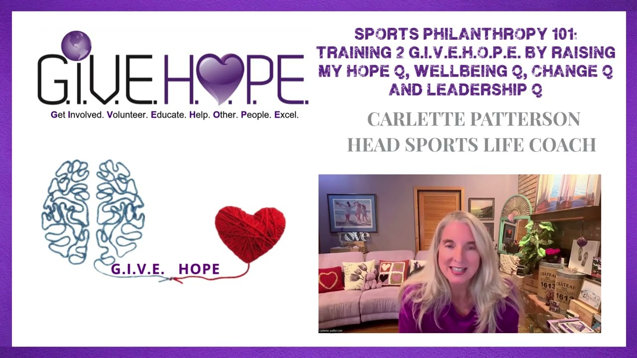 Sports Philanthropy 101: How 2 GIVEHOPE by Raising My Hope Q, Wellbeing Q, Change Q and Leadership Q