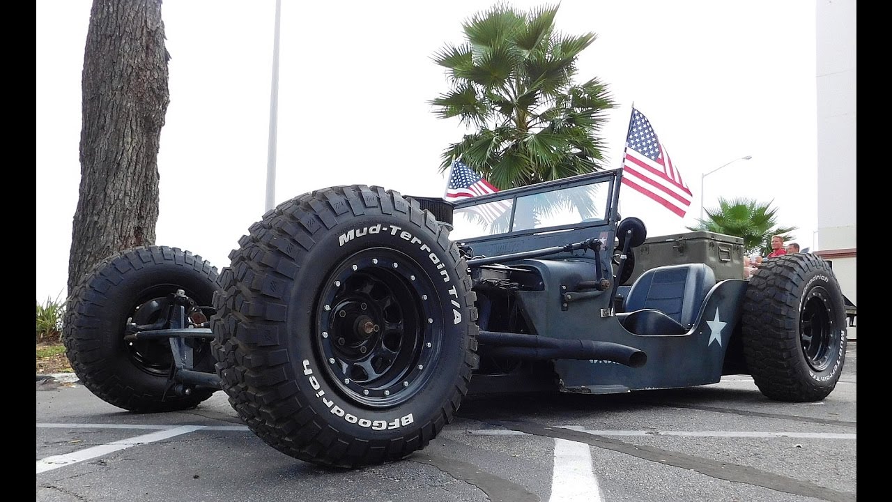 Willys Jeep Rat Rod 1945 года выпуска, 2016, круиз по побережью