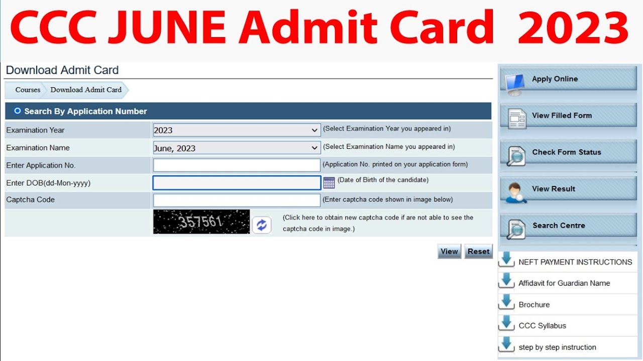 ccc JUNE admit card 2023 ccc admit card kaise download kare how to download ccc admit card 2023