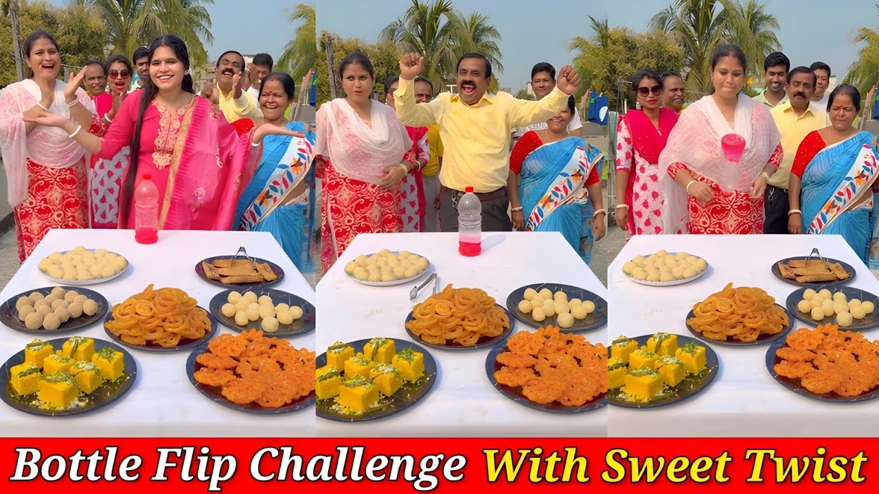 Bottle Flip Challenge With Sweet Twist 😛| You Won’t Believe The Result 😱/ SK Challenge Video