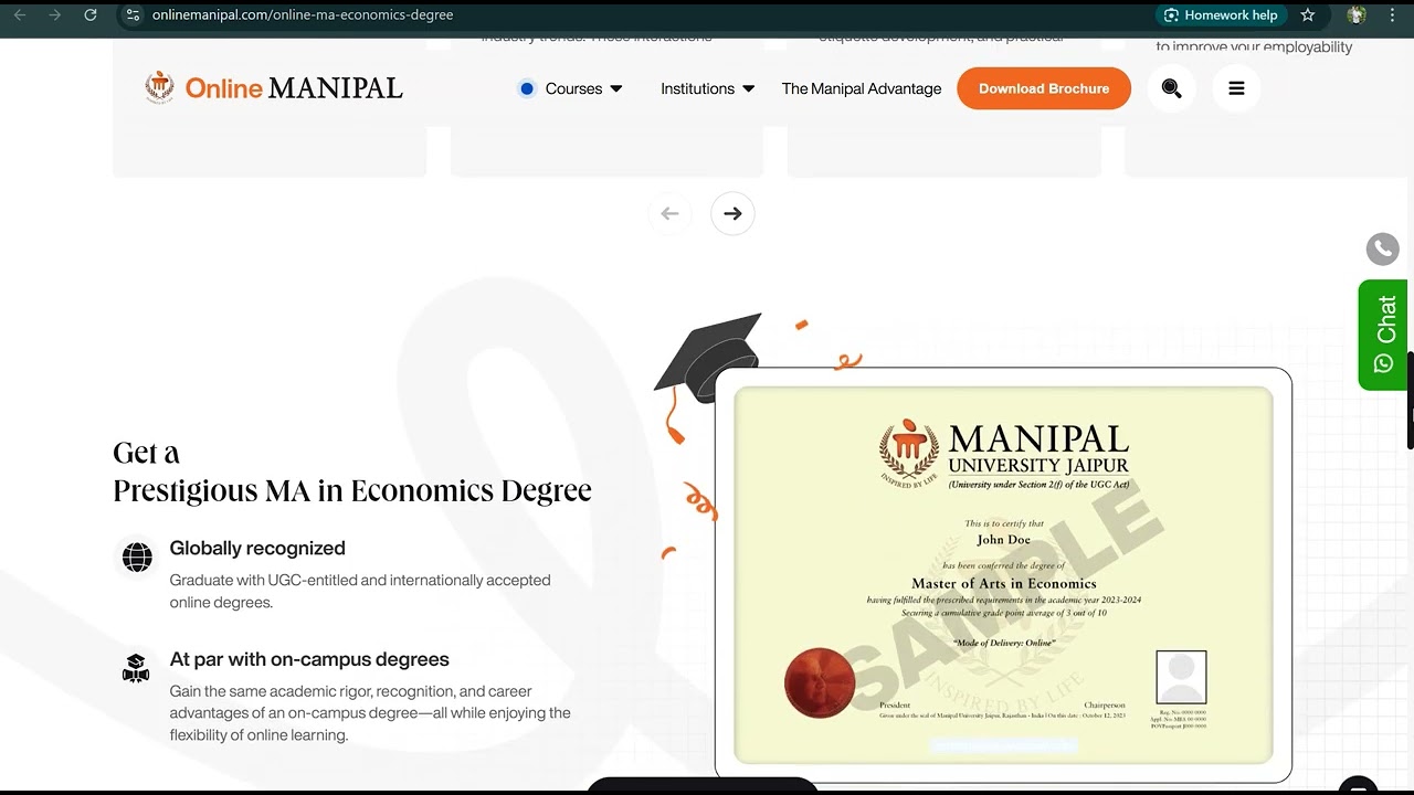 MUJ Online MA Econimics  Syllabus Manipal University Jaipur Online MA Economics detail and admission