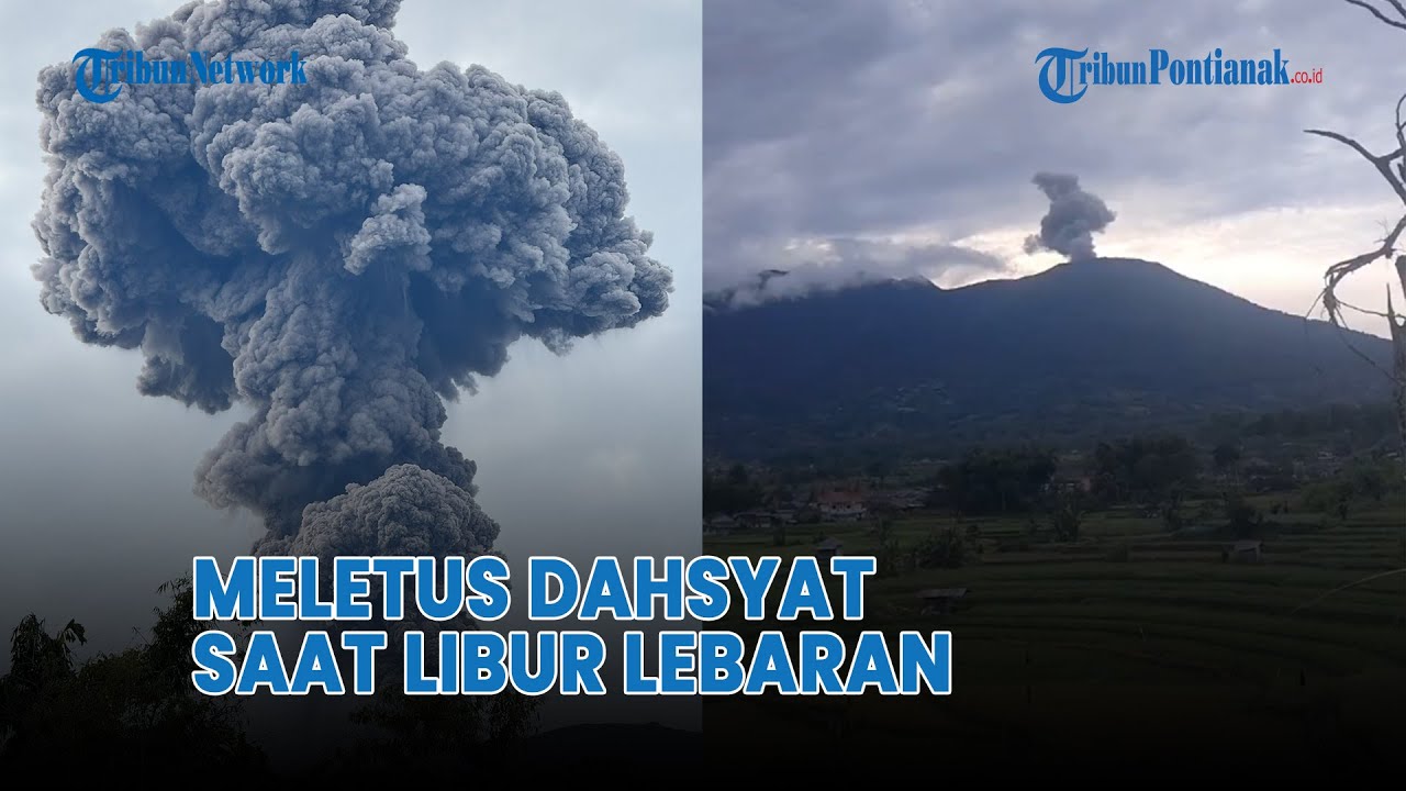Gunung Marapi Meletus Dahsyat saat Libur Lebaran, Dentuman Keras Terdengar dari Puncak❗