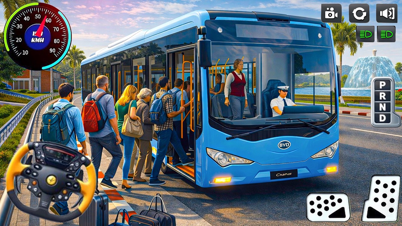 Public Transport Bus Driving 3D: City bus simulator passenger drive game - android gameplay