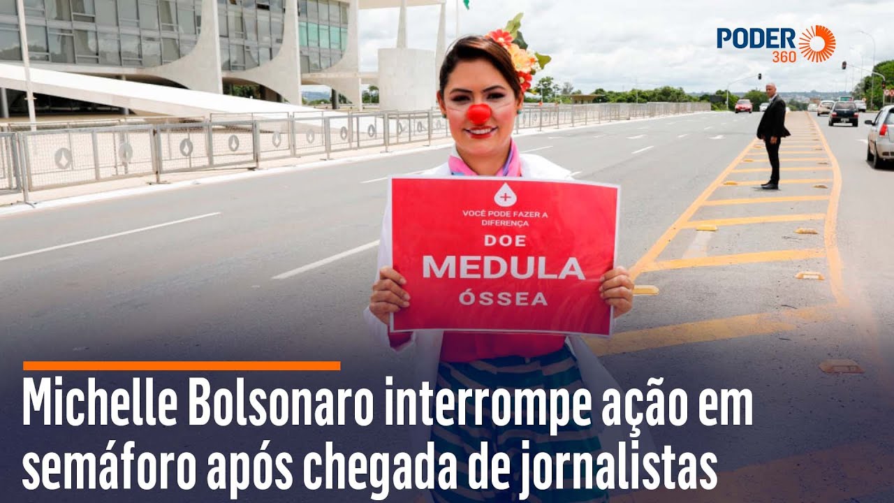 Michelle Bolsonaro interrompe ação em semáforo após chegada de jornalistas