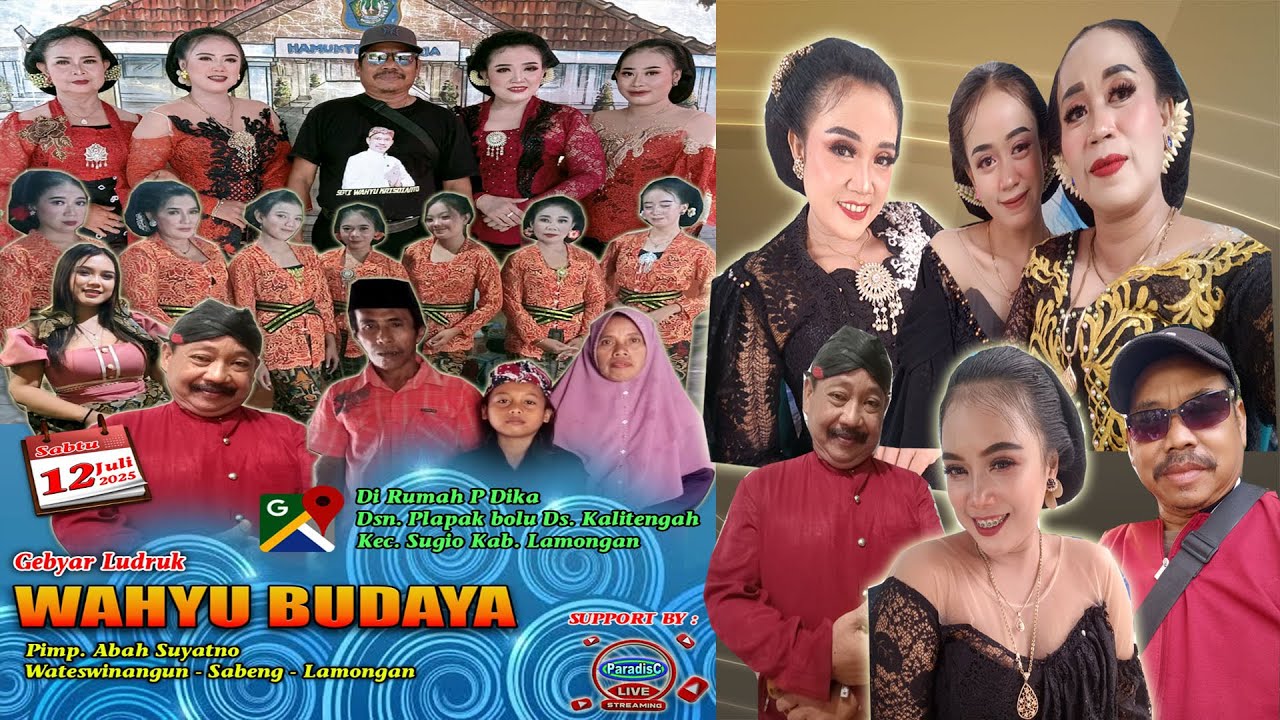 Gebyar Ludruk WAHYU BUDAYA  Pimp. Abah Suyatno Tlatah Wateswinangun Sambeng Lamongan.