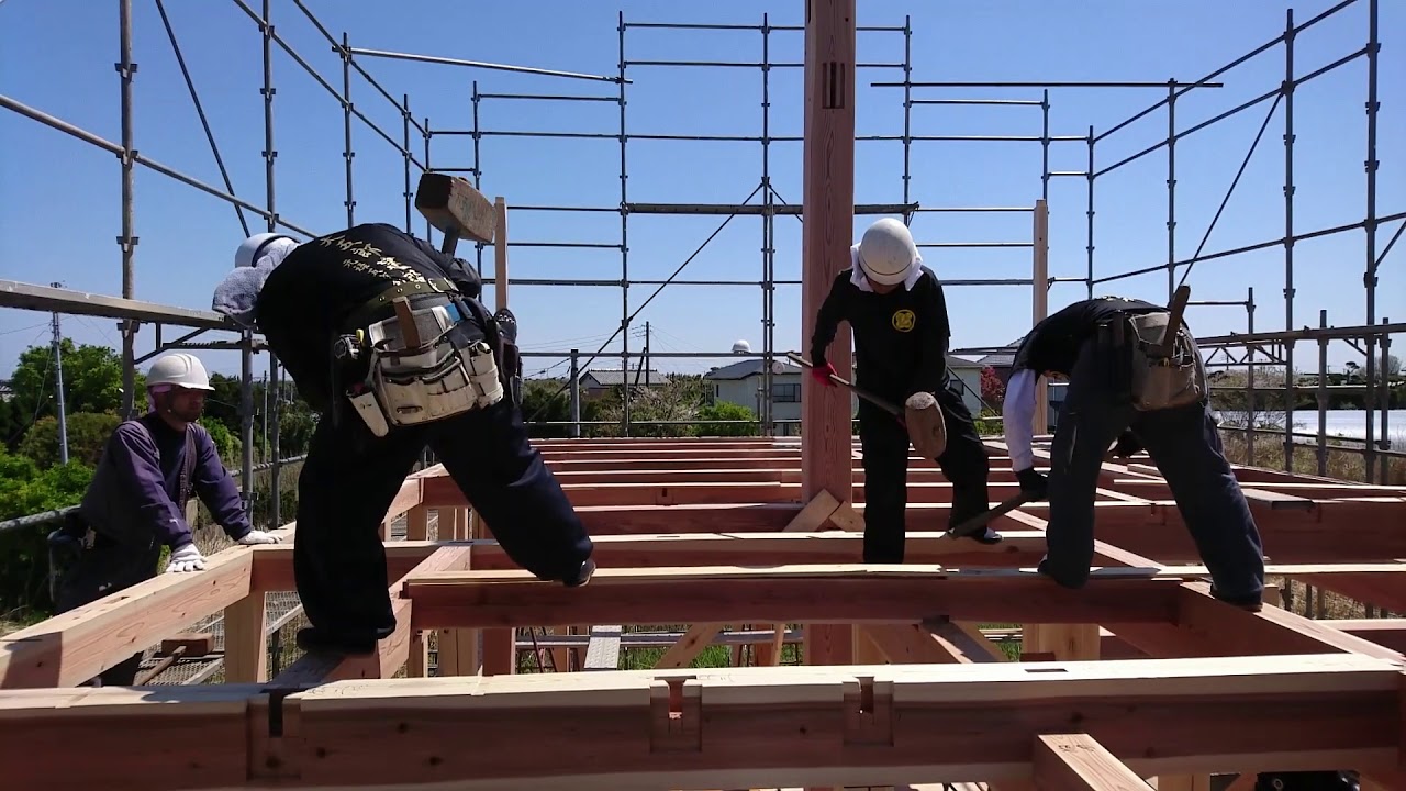大五郎建設 2019年4月 南房総市 I様邸 建前（棟上げ、上棟式）と餅まき