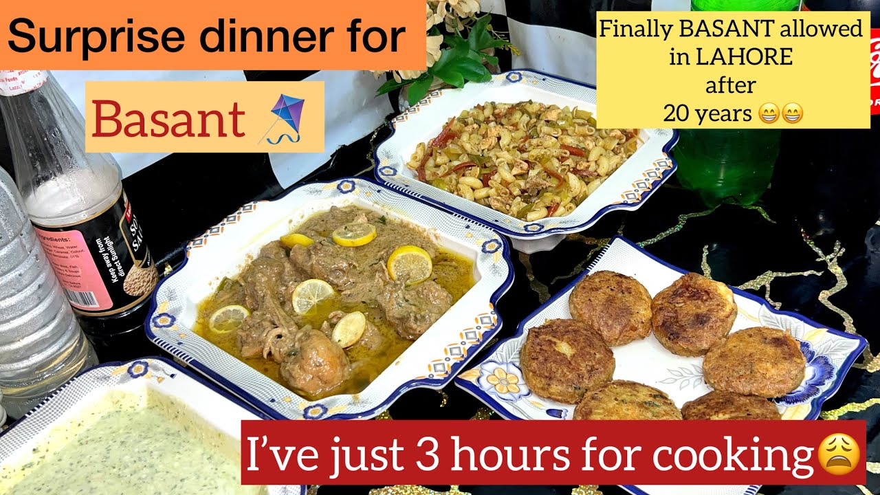 Surprise dinner for Basant🪁 #whitekarahi #pasta #shamikabab #fypシ゚viral #cookingvideo #basant2026