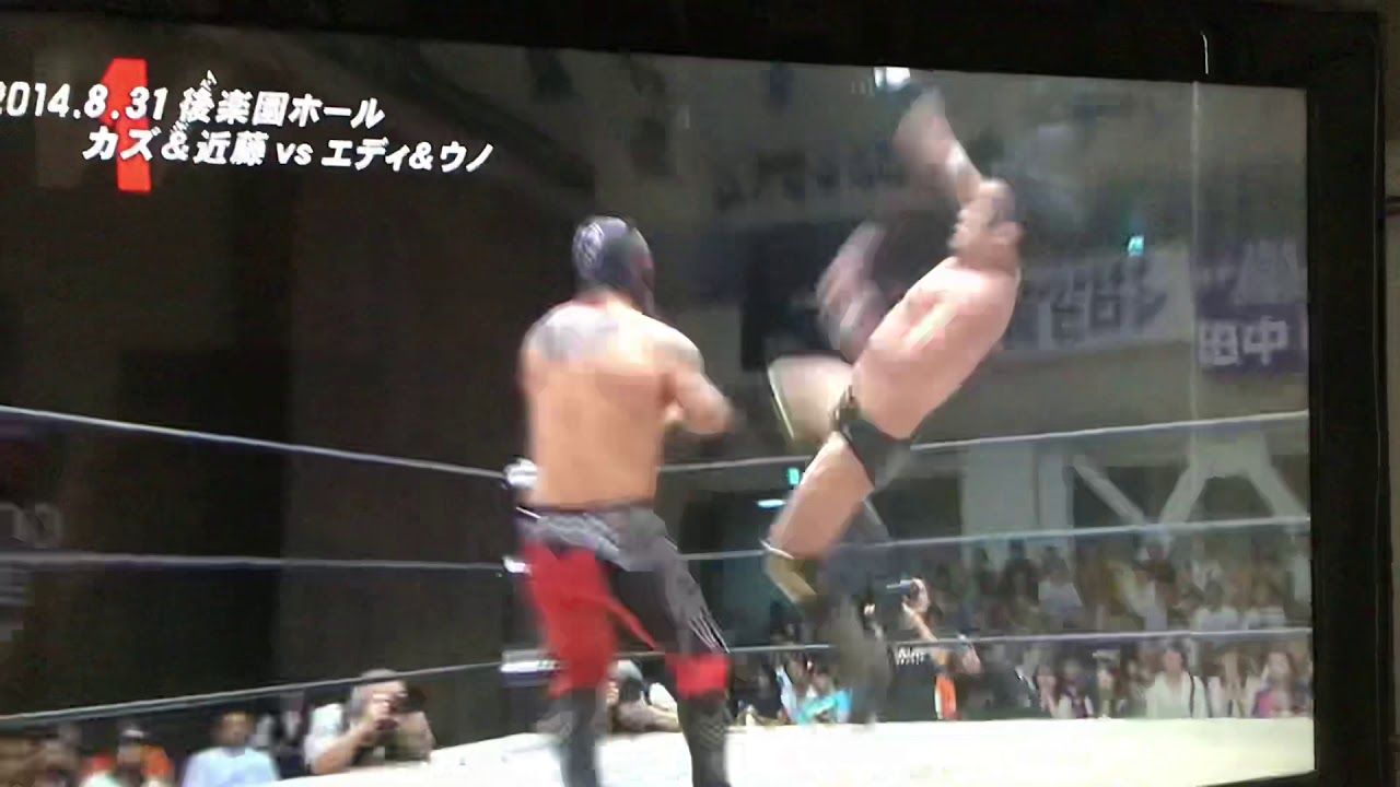 WRESTLEー1  カズ・ハヤシ　ハンドスプリングレッグ・ラリアット