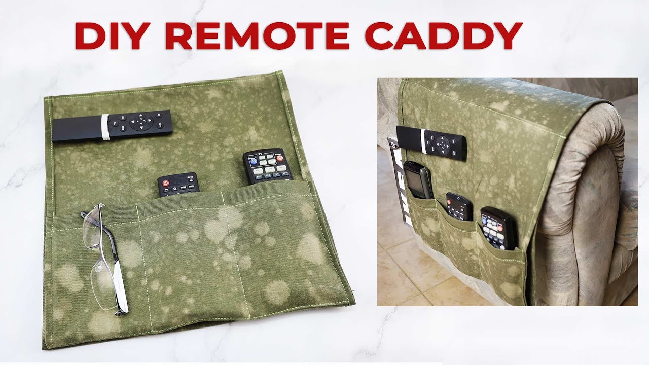 How to Sew a Fabric Remote Control Holder - DIY Armchair caddy with 4 pockets