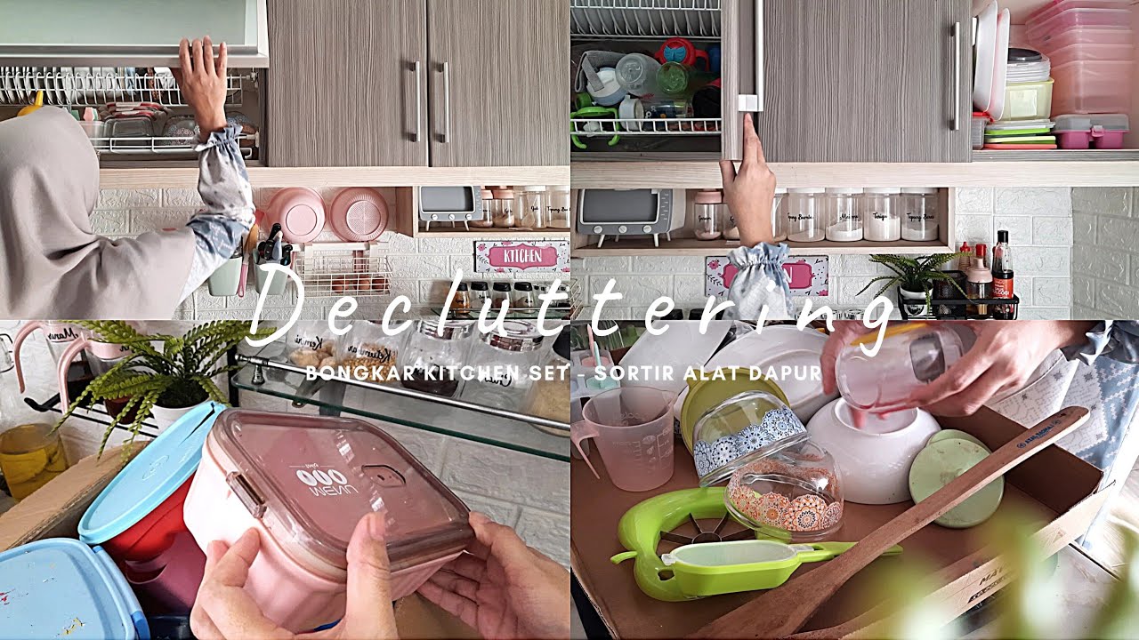 DECLUTTERING ALAT DAPUR‼️ BONGKAR ISI KITCHEN SET - MENYORTIR - MENATA ULANG #dapurminimalis