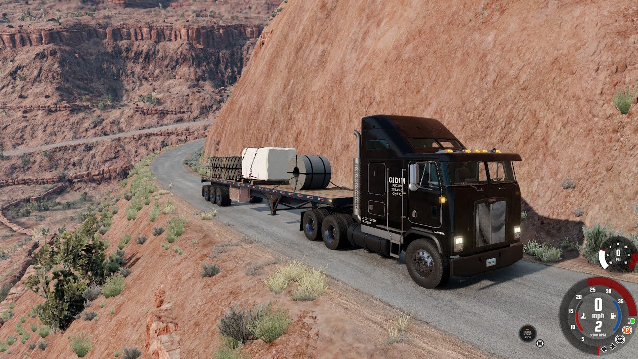 Gavril TC84 Heavy Haul Transporting Rocks || BeamNG.drive