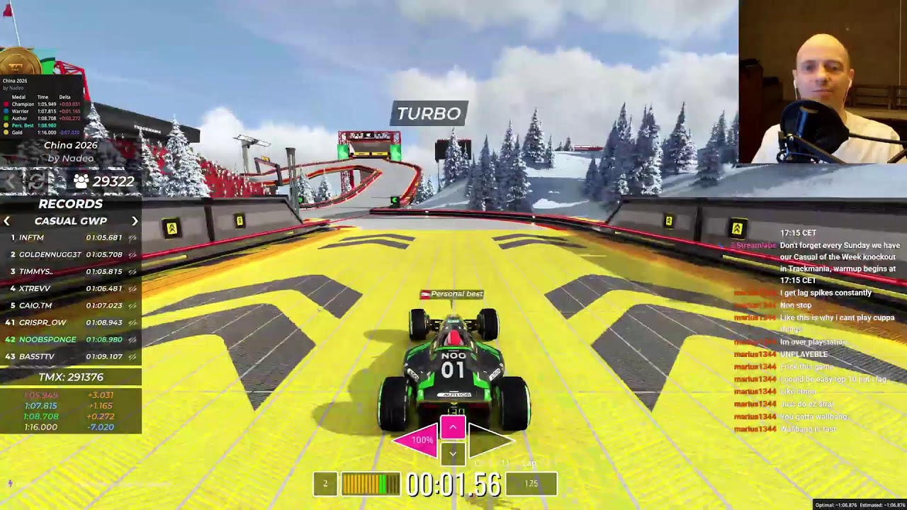 Trackmania Winter 2026 Author Medal attempts on track 21, Cup of the Week