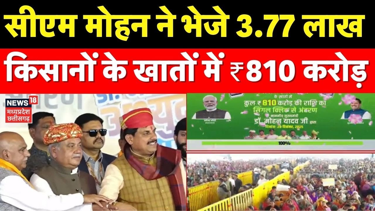 MP Bhavantar Yojana 2025 Kist : CM Mohan Yadav ने भेजे 3.77 लाख किसानों के खातों में ₹810 करोड़