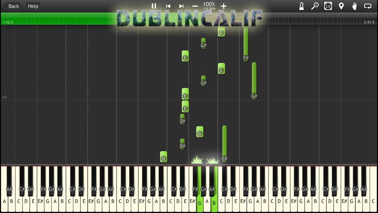 Pokemon Red, Blue, Yellow - Caves of Mt Moon Piano Tutorial Synthesia