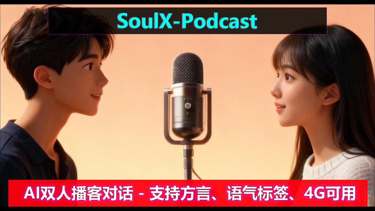 SoulX-Podcast AI播客双人对话 | 支持中英，各地方言 | 支持多种语气标签、长文本~