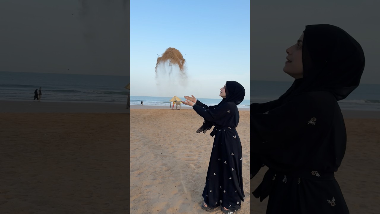 تجربة رمل البحر 😂😁 ام سيف ونانو