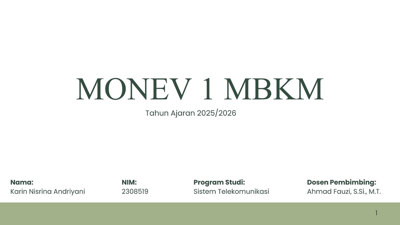 Monitoring dan Evaluasi Awal Magang P3NK | Karin Nisrina Andriyani