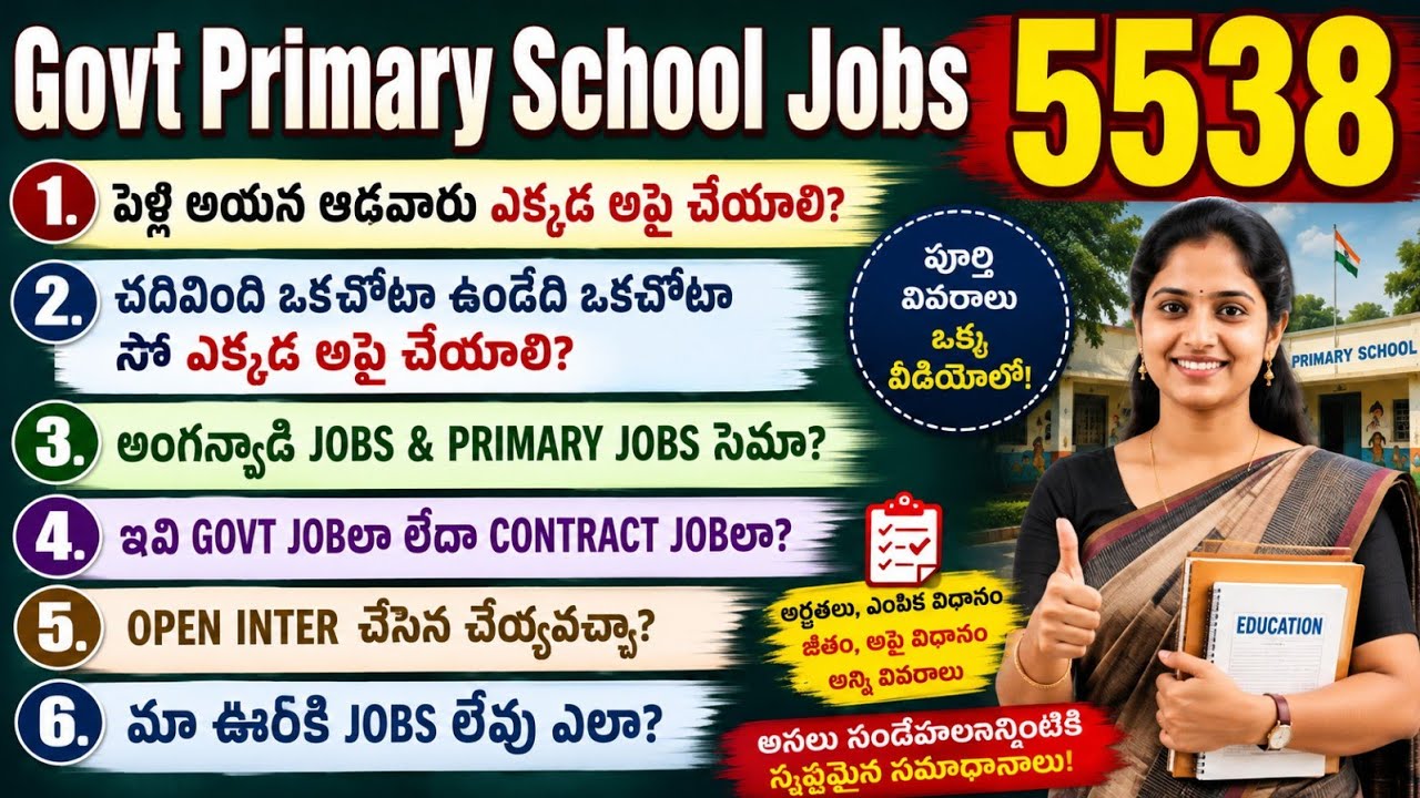 మీ సందేహాలు మొత్తం Primary Instructor and Aaya jobs 2026 | #anganwadi jobs ఇవి రెండు సేమా?