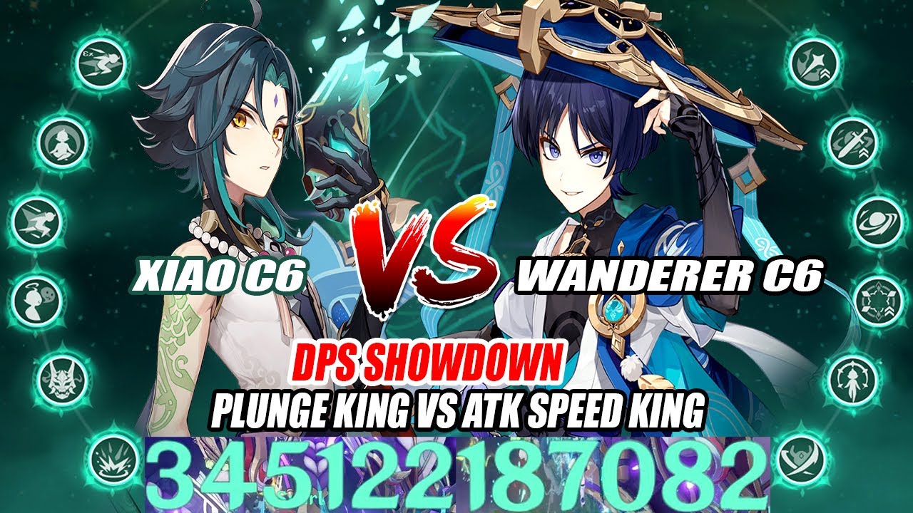 Xiao C6 vs Wanderer C6 DPS Showdown 3.3 Floor 12 - Plunge King vs Atk Speed King Showcase