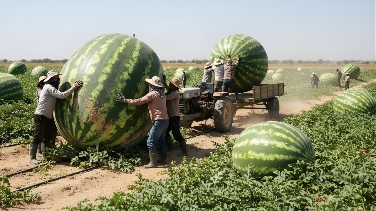 Unbelievable! How Watermelons Are Grown in the Desert and Processed at Industrial Scale
