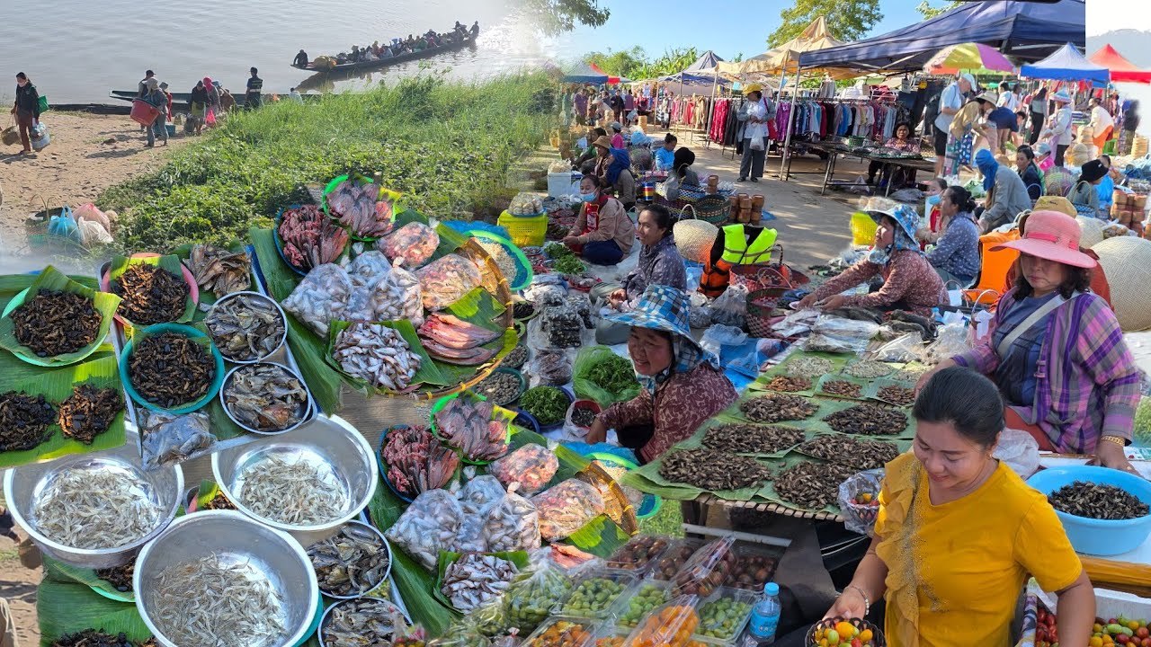 #food สุดยอด‼️ อาหารลาวๆ อาหารพื้นเมือง ตลาดไทย-ลาวบ้านหนาด ต.บ้านกลาง จ.นครพนม 