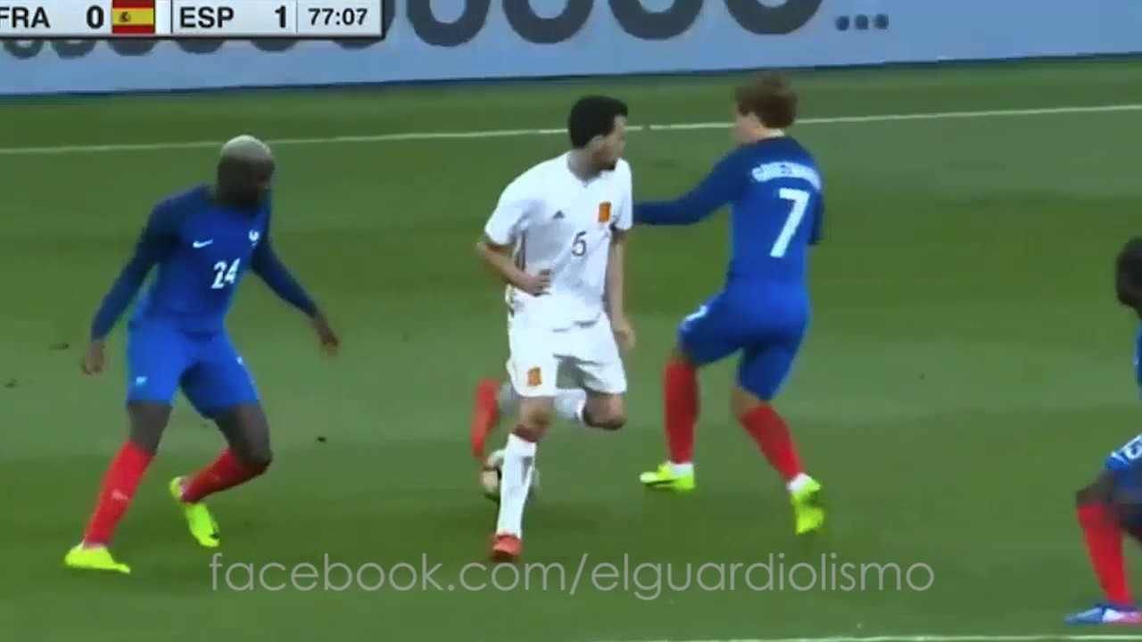 Sergio Busquets humiliating France Midfield (28/03/2017 Spain vs France Internatinonal Friendly)