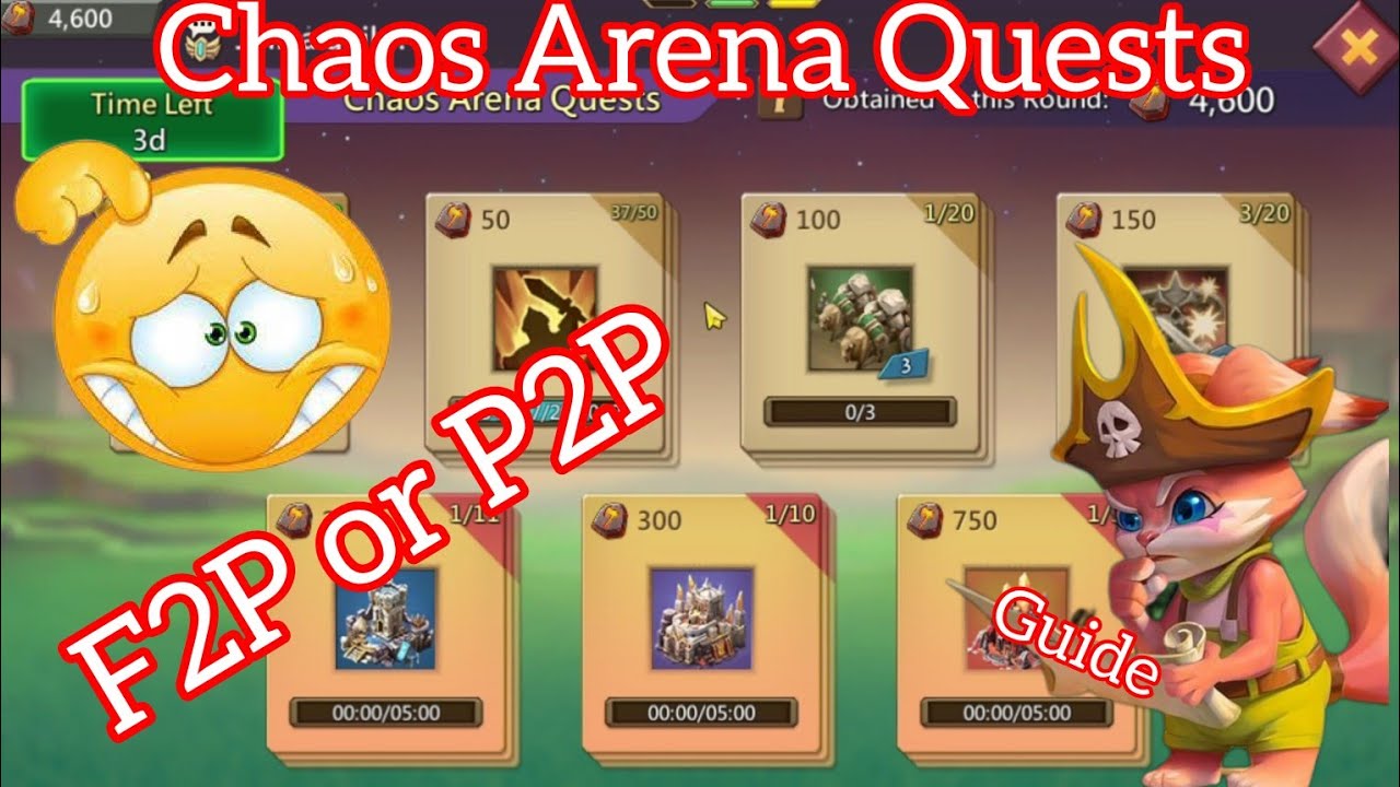 Chaos Arena Quests F2P Way Analysis  ||Lords Mobile
